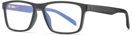 Crixalis Vierkant Blauw Licht Blokkeren Bril Mannen TR90 Flexibele Optiek Leesbril Zwart Frame Computer Gaming Brillen Mannelijke UV400 C1Black