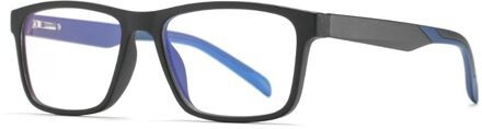 Crixalis Vierkant Blauw Licht Blokkeren Bril Mannen TR90 Flexibele Optiek Leesbril Zwart Frame Computer Gaming Brillen Mannelijke UV400 C5Blue
