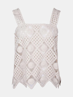Crochet top crotone Ecru - XS