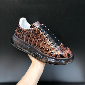 Crocodile Pattern Sneakers for Women Tranparent Sole Wedges Shoes Lace Up Outdoor Casual Shoes 2020 Luxury Brand Designer Shoes