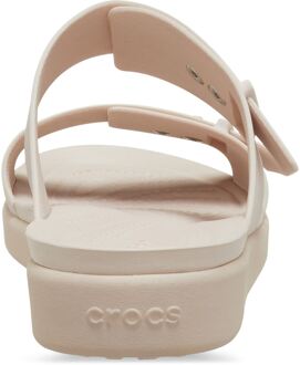 Crocs Brooklyn Buckle Dames Quartz Sandalen - maat Naturel