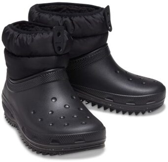 Crocs Classic Neo Puff Shorty Boot W Beige,Zwart - US W8 (EU 38-39)