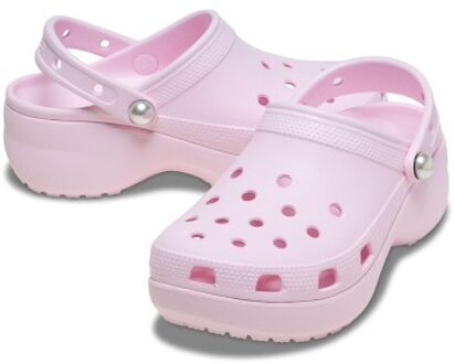 Crocs Classic Platform Pearl Clog * Actie * Roze - US W5 (EU 34-35),US W10 (EU 41-42)