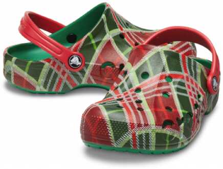 Crocs jongensklomp Baya Holiday Plaid in groen