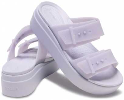 Crocs Women's Crocs Brooklyn Bubble Frosted Low Wedge in Purple Paars - EU 36 / UK 3