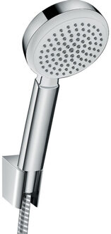 Crometta 100 Porter`S badset met Crometta 100 1jet handdouche met wandhouder met MetaflexC doucheslang 125cm wit/chroom