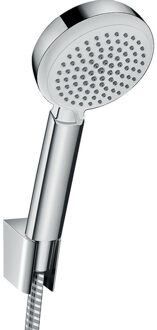 Crometta 100 Porter`S badset met Crometta 100 Vario handdouche met wandhouder met MetaflexC doucheslang 125cm wit/chroom