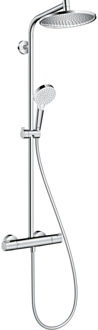 Crometta s 240 1jet showerpipe met thermostaat ecosmart chroom