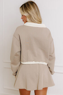 Crop Top en Shorts Set Bruin