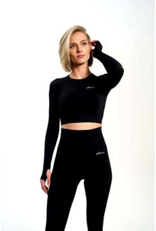 crop top ls energy - Zwart - XL