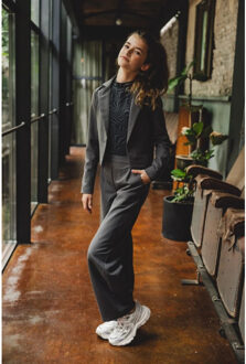 Cropped blazer grey melee voor meisjes in de kleur Grijs - 128