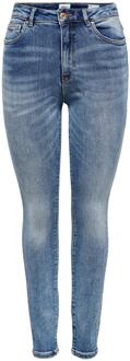 cropped high waist skinny jeans blauw - 25-32