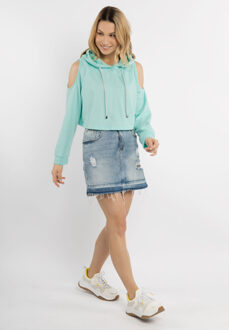Cropped Hoodie eyota Blauw