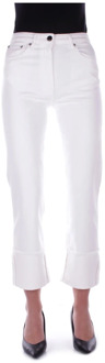Cropped Jeans Semicouture , White , Dames - W29