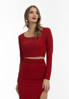 Cropped Jersey Top Rood