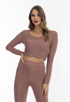 Cropped Jersey Top Roze - XS