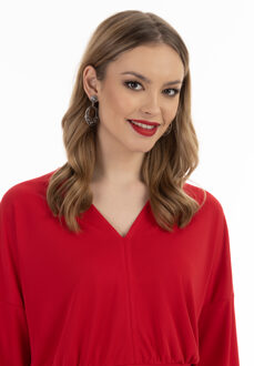 Cropped Long Sleeve Shirt - maat S Rood