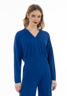 Cropped Long Sleeve Shirt - maat XS Blauw
