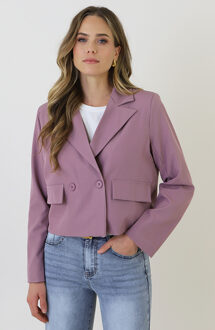 Cropped Pocket Blazer Mauve Roze