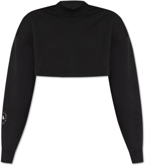 Cropped sweatshirt met logo Adidas by Stella McCartney , Black , Dames - L,M