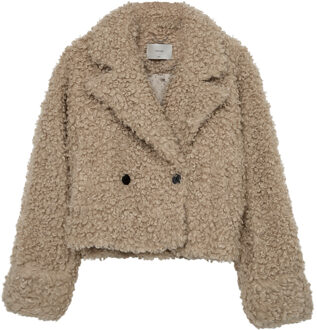 Cropped teddy jas Curly  beige - XS,S,M,L,