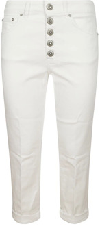 Cropped Trousers Dondup , White , Dames - W28,W29,W25,W26,W27,W30