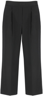 Cropped Trousers Msgm , Black , Dames - S,2Xs