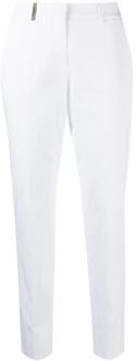 Cropped Trousers Peserico , White , Dames - XS