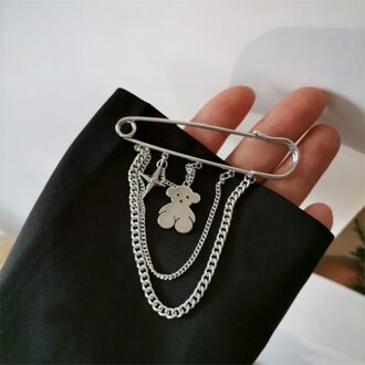 Cross Beer Broche Minimalistische Zilver Kleur Retro Punk Grote Pinnen Jongens En Meisjes Paar Hip Hop Lange Keten Jas Accessoires broche 1532-1