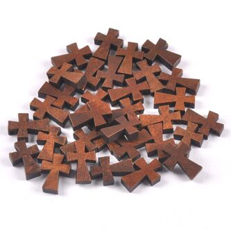 Cross Kralen Hout Diy Craft Supplies Opknoping Ornament Hanger Kids Onafgewerkte Houten Decoratie Kunsten En Ambachten 50Pcs M2575 14x20mm