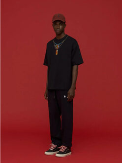 Cross relax sweatpants white Zwart