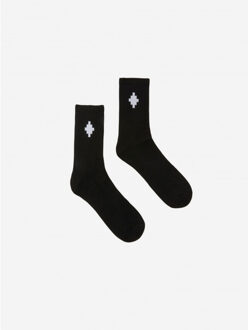 Cross sideway short socks white - maat One size Zwart