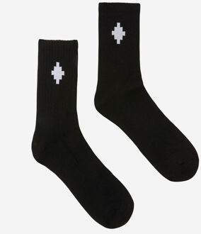 Cross sideway short socks white Zwart - One size