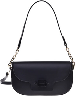 Crossbody bag in black calfskin Baldinini , Black , Dames - ONE Size