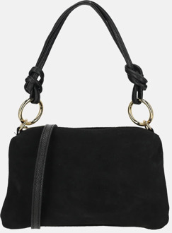 crossbody tas suede zwart