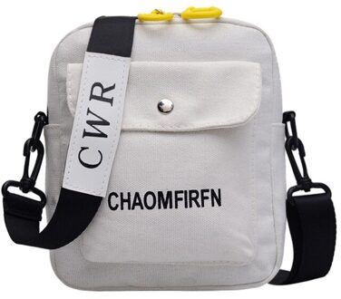 Crossbody Tassen Voor Vrouwen Canvas Koreaanse Mini Mobiele Telefoon Crossbody Tas Portemonnee Hoofdtelefoon Gat Schoudertas wit