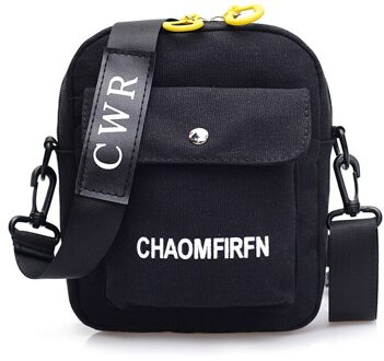 Crossbody Tassen Voor Vrouwen Canvas Koreaanse Mini Mobiele Telefoon Crossbody Tas Portemonnee Hoofdtelefoon Gat Schoudertas zwart
