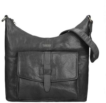 Crossbodytas Bronco Leer - zwart