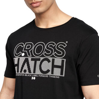 crosshatch Heren Arnio T-Shirt (Set van 2) (Zwart/Wit) - S