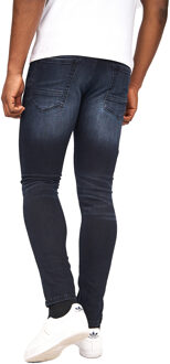 crosshatch Heren Barbeck Slim Jeans (Blauw Zwart) - maat Navy/blauw