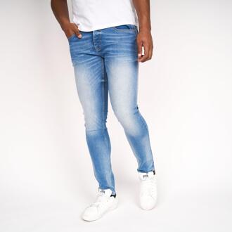 crosshatch Heren Barbeck Slim Jeans (Lichte wasbeurt) Middelblauw - 40 Kort
