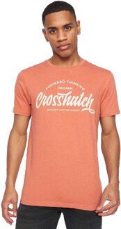 crosshatch Heren Brandax Bedrukt T-Shirt (5-pack) (Marine/Oranje/Zwart/Grijs Marl/Wit) - maat XL Navy