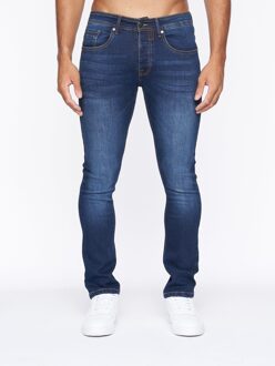 crosshatch Heren Buraca Slim Jeans (Donkere wasbeurt) Navy/blauw - 36W/32L