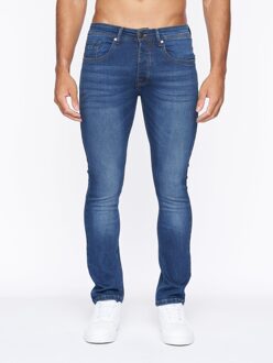 crosshatch Heren Buraca Slim Jeans (Stone Wash) Navy/blauw - 36W/32L