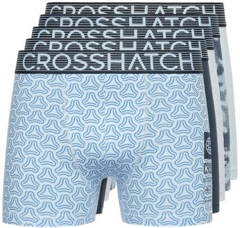 crosshatch Heren Buzzard Boxershorts (Set van 5) (Marine/Grijs/Blauw) - maat Navy