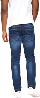 crosshatch Heren Cadman Rechte Jeans (Stone Wash) Navy/blauw