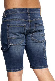 crosshatch Heren Carpenter Denim Vintage Shorts (Donkere wasbeurt) Navy/blauw