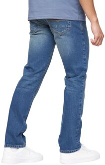 crosshatch Heren Chas Straight Jeans (Tussentijdse wasbeurt) Middelblauw - 36 Kort