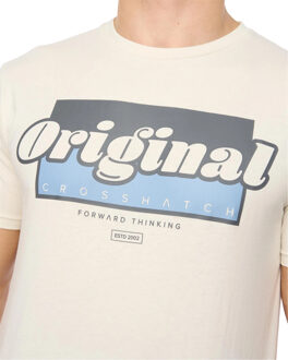 crosshatch Heren Chevin T-Shirt (Gebroken wit) - L