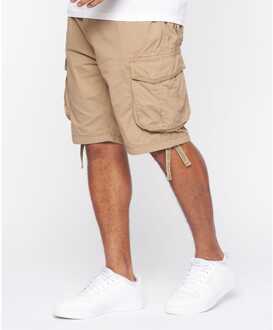 crosshatch Heren Crosshatch Jamstar Cargo Shorts in Tan Bruin - 32 inch